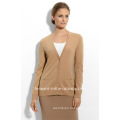 mature cashmere cardigan for women with long sleeves